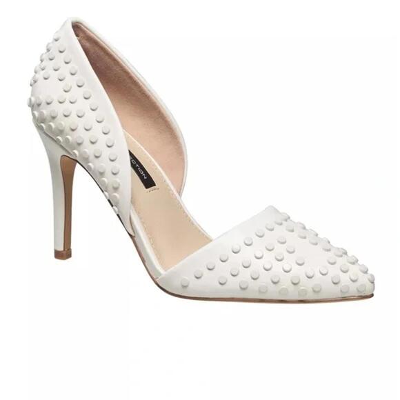 French Connection Shoes - French Connection White Studded Pointed Toe Heels Size US 9.5 NWB